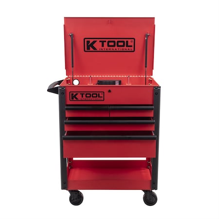 K-Tool International Service Cart, 4 Drawer, Red, 35 in W KTI75119